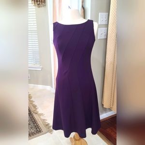NWT DKNY Sz.6 Plum A-line Dress with great diagonal lines